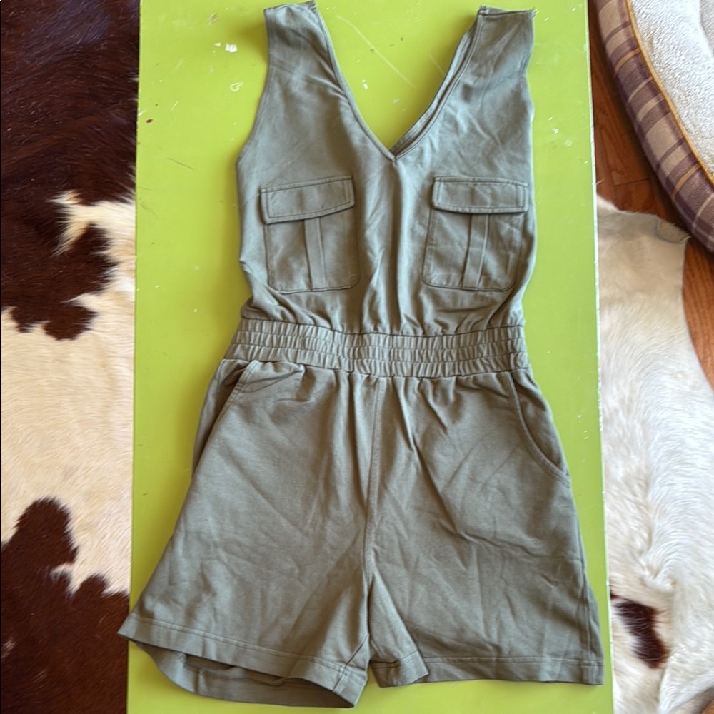 Mono B Olive Green Sleeveless Romper